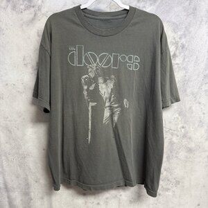 Vintage The Doors Band T Shirt Mens XL 23x27.5 Gray Short Sleeve Y2K